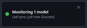 Status overlay docked inside Revit showing live model status